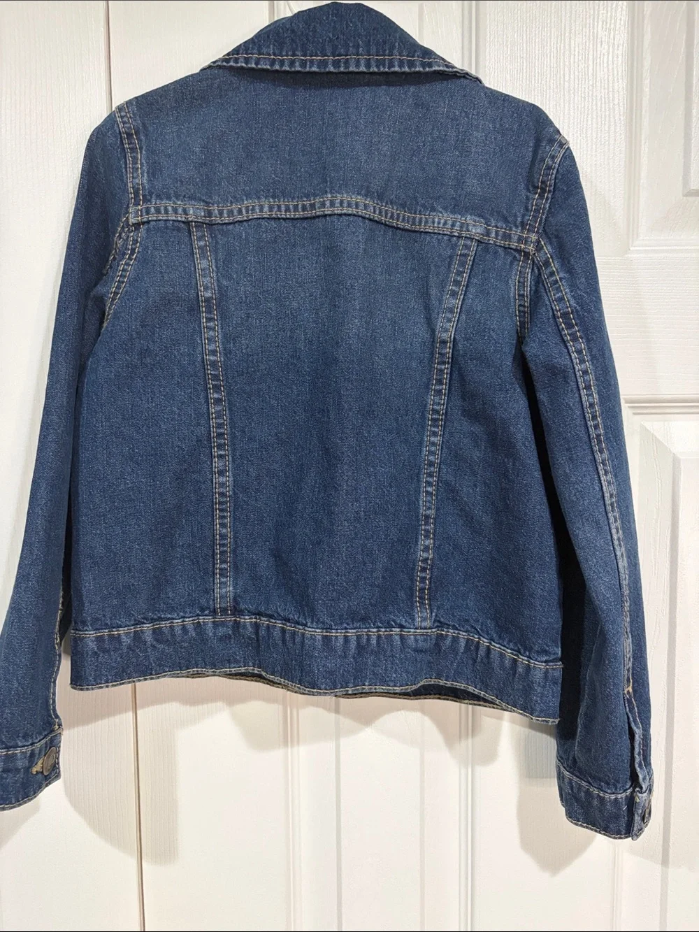 Girls' size 7 Dark Blue Denim Jacket with Button Front from Carter's